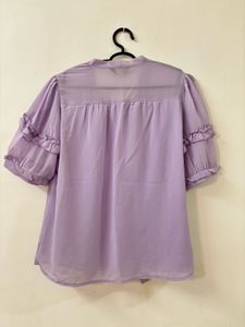 Lilac Ruffle Trim Blouse