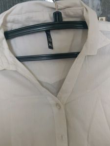 Solid white color formal shirt