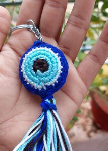 Evil Eye Crochet Keychain