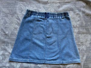 Light Wash Denim A-Line Mini Skirt w/ Pockets