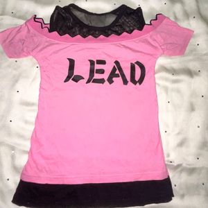 Pink "LEAD" Graphic Top