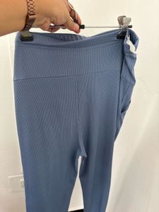 Blue Ribbed Joggers