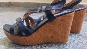 Black Platform Wedge Sandals