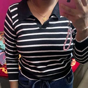 Striped Black &amp; White Top