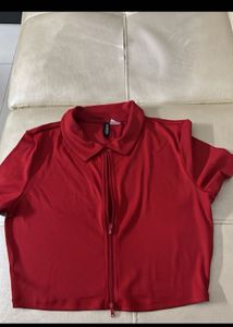 Red Jacket and black leggings