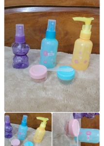 Powder Puff, Wax Strip, Empty Bottle