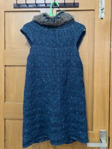 Fur Collar Knit Vest