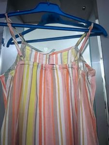 Striped Button-Front Maxi Dress