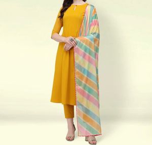 Mustard Yellow Kurti Set