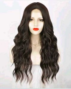 Premium Long Wavy Dark Brown Lace Full Head Wig