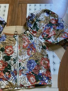 Floral Print Top &amp; Lower Set