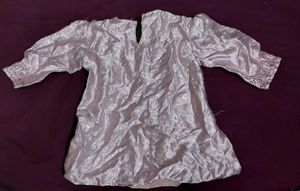 Pink Embroidered Satin Top