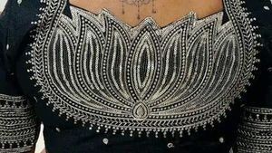 Elegant Black Readymade Saree Blouse