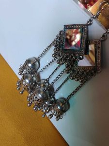 2 Pairs Of Oxidised Silver Earrings &amp; Bangle Set