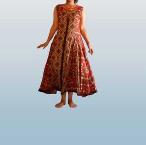 Elegant Patterned Anarkali Dress
