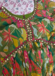 green flower ethnic gown ✨