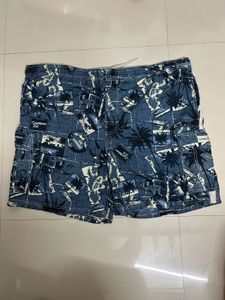 Blue Patterned Shorts