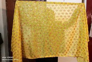 Gorgeous Embroidery Work Yellow 💛 Golden Dupatta
