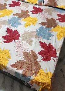 Multi Leaf Printed 5 Feet Bedsheet Set