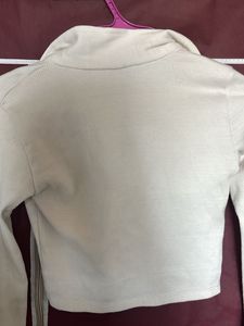 Cute White Zipper Top