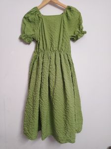 Embossed Soft Olive coloured Dress