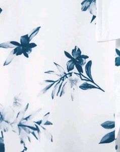 Blue Floral Gradient Short Sleeve Shirt