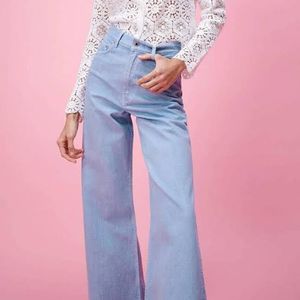 Zara Wide Leg Light Blue Jeans