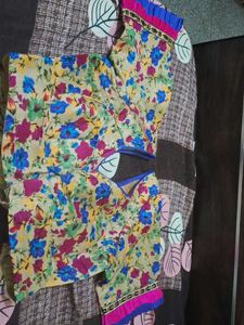 Embroidered Green Saree with  blouse