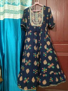 Navy Blue Empire Waist Dress