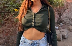Green Crop Top