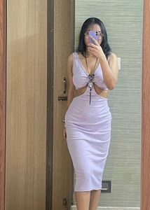 Lilac Cutout Midi Dress