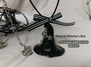 Handmade Wizard/Witch Hat Clay Charm Necklace