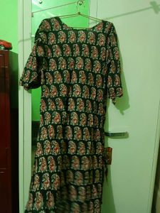 paisley printed kurta brown &amp; black