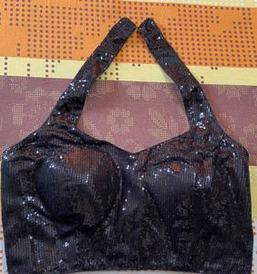 Sequin Halter Neck Blouse