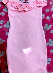 Shein Peach Colour Flower Neck Dress✨💕