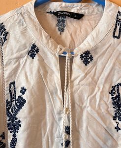 Casual White Cotton  Dress