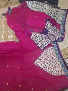 heavy Party Saree With Blouse
