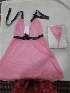 Pink Babydoll Lingerie Set