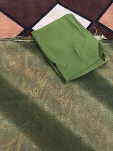 Green &amp; Gold Dress Material