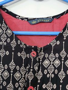 Patterned Black Dress