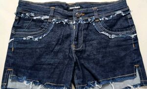Navy Blue Dark Denim Shorts