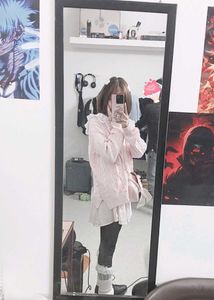 Cute Pink Coquette Cable- Knit Sweater /Pullover