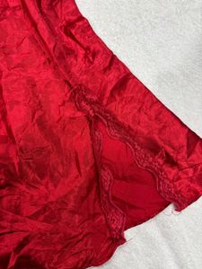 Red Satin Slip Dress