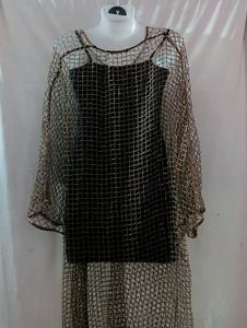 ZARA SEQUIN MESH KAFTAN DRESS