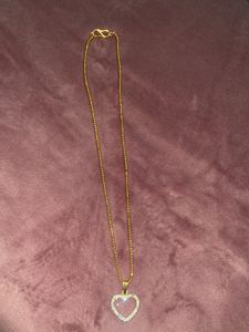 New!! Heart Shape Diamond Studed Chain Necklace