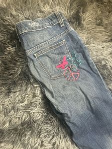 Embroidered Denim Jeans
