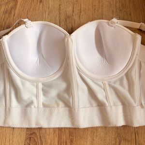 White Beaded Bustier Crop Top