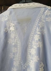 powder blue chikankari kurti set