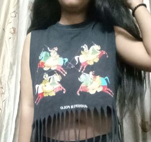 Stylish Black Summer Crop Top For Girls