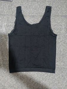 Black Lace Trim Tank Top
